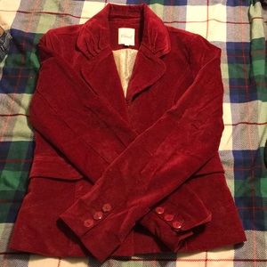 Velvety red Fossil blazer.